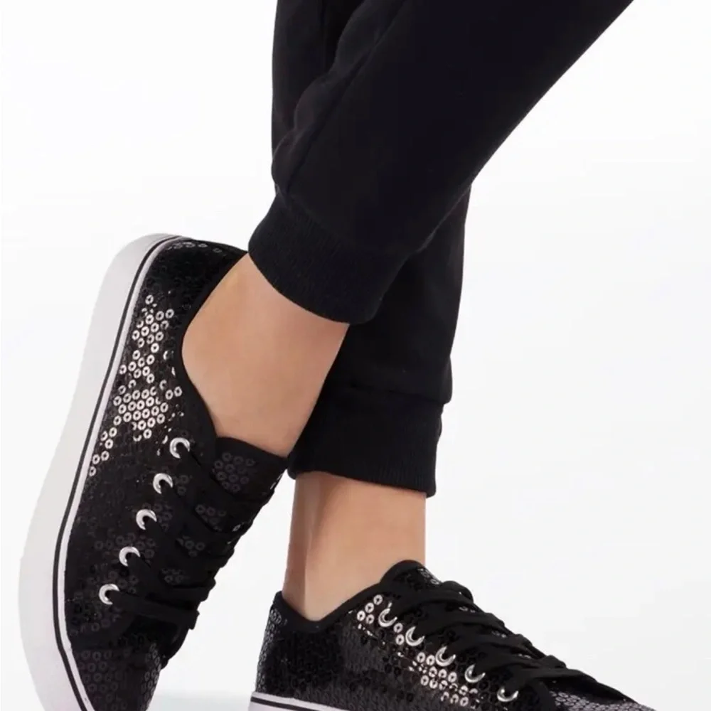 Weissman Sequin Black Dance Sneakers NWOT - Picture 1 of 1